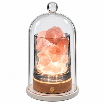 Crystal Aroma Diffuser Night Light - Rechargeable Salt Lamp with Essential Oils