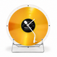 Vinyl Record Clock - Retro Mid-Century Glass Desk Clock for Gaming Room