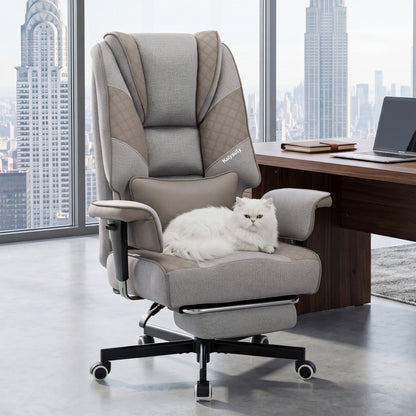 Big and Tall Executive Office Chair with Footrest - Reclining High Back Computer Chair