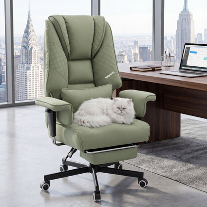 Big and Tall Executive Office Chair with Footrest - Reclining High Back Computer Chair
