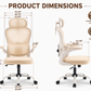 Ergonomic Mesh Office Chair with Flip-Up Arms - High Back Desk Chair with Adjustable Headrest