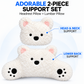 Plush Headrest & Lumbar Support Set - Cute Cartoon Car Seat & Gaming Chair Cushion