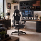 Desk Computer Gaming Chair - High Back Ergonomic Office Chair with Footrest and Lumbar Support, Swivel Comfy Home Gamer Video Game Chairs with Pocket Spring Cushion for Adults