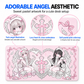 Angel Girl Pink Leather Desk Mat - Waterproof Non-Slip Gaming Desk Pad