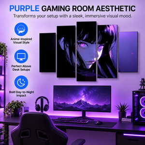 Fantasy Girl Wall Art - LED Light Up Gaming Room Poster Decor