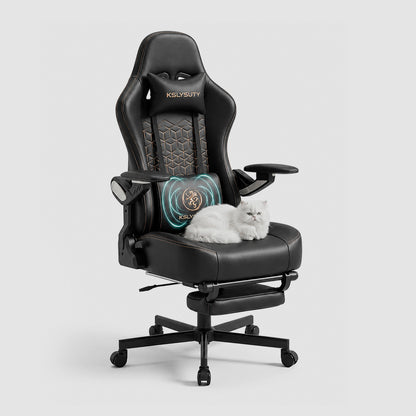 Ergonomic Gaming Chair for Adults - Big and Tall Desk Chair with Lumbar Support and Mechanical Arm Armrests, Comfortable Gamer Computer Chair, Gaming Chairs with Footrest