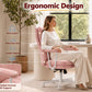 Ergonomic High Back Fabric Office Chair with Padded Armrests - Swivel Computer Desk Chair