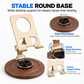 Aluminum & Walnut Wood Phone Stand - 360° Rotating Adjustable Desktop Holder