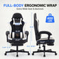 Desk Computer Gaming Chair - High Back Ergonomic Office Chair with Footrest and Lumbar Support, Swivel Comfy Home Gamer Video Game Chairs with Pocket Spring Cushion for Adults
