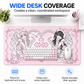 Angel Girl Pink Leather Desk Mat - Waterproof Non-Slip Gaming Desk Pad