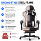 Desk Computer Gaming Chair - High Back Ergonomic Office Chair with Footrest and Lumbar Support, Swivel Comfy Home Gamer Video Game Chairs with Pocket Spring Cushion for Adults