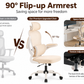Ergonomic Mesh Office Chair with Flip-Up Arms - High Back Desk Chair with Adjustable Headrest