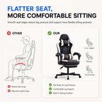Desk Computer Gaming Chair - High Back Ergonomic Office Chair with Footrest and Lumbar Support, Swivel Comfy Home Gamer Video Game Chairs with Pocket Spring Cushion for Adults