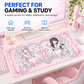 Angel Girl Pink Leather Desk Mat - Waterproof Non-Slip Gaming Desk Pad