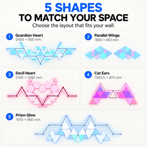 Hexagon RGB Light Panels - Smart Wall Decor for Gaming Room Background