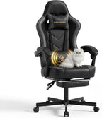 Desk Computer Gaming Chair - High Back Ergonomic Office Chair with Footrest and Lumbar Support, Swivel Comfy Home Gamer Video Game Chairs with Pocket Spring Cushion for Adults