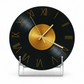 Vinyl Record Clock - Retro Mid-Century Glass Desk Clock for Gaming Room