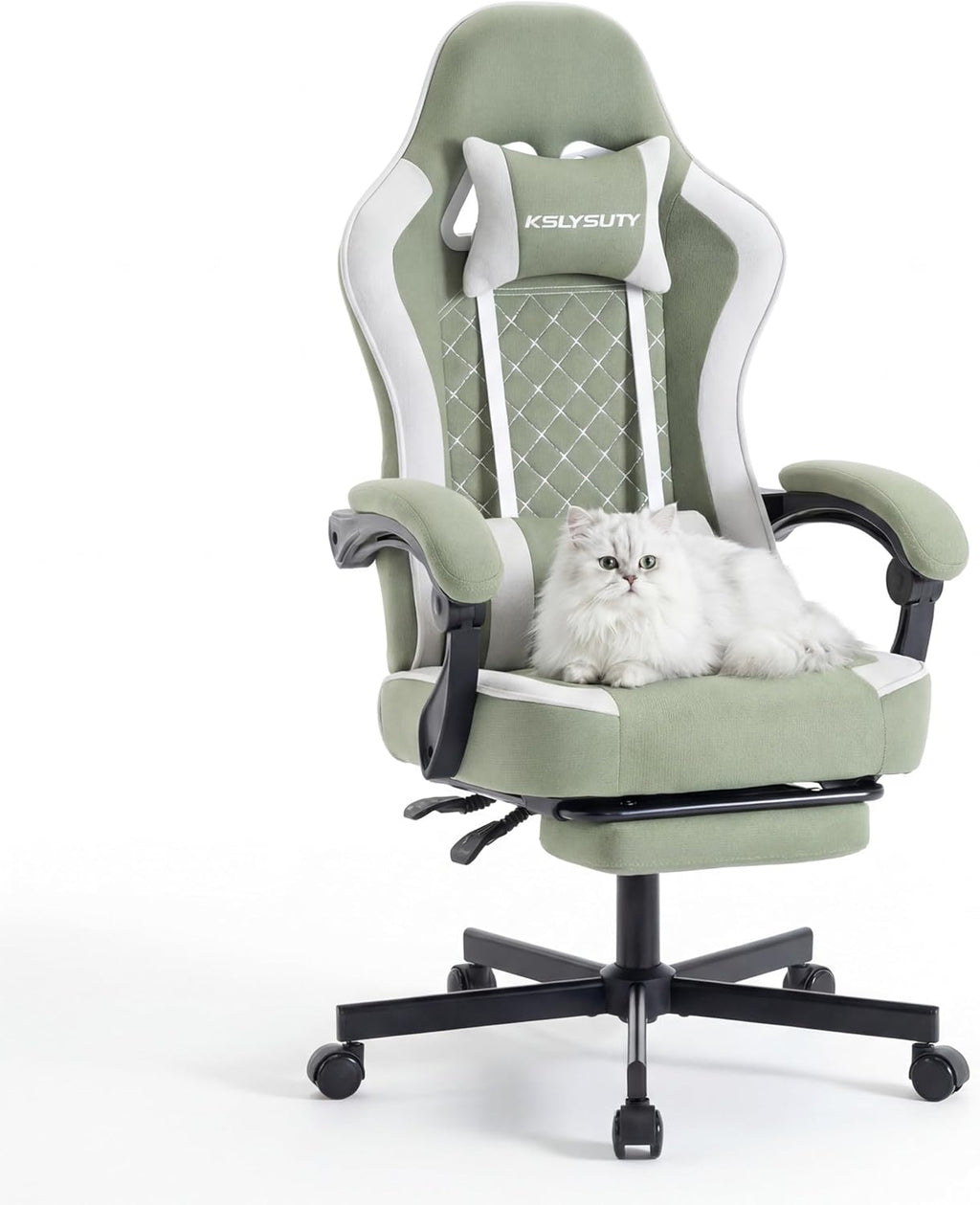 Desk Computer Gaming Chair - High Back Ergonomic Office Chair with Footrest and Lumbar Support, Swivel Comfy Home Gamer Video Game Chairs with Pocket Spring Cushion for Adults