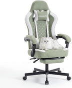 Desk Computer Gaming Chair - High Back Ergonomic Office Chair with Footrest and Lumbar Support, Swivel Comfy Home Gamer Video Game Chairs with Pocket Spring Cushion for Adults