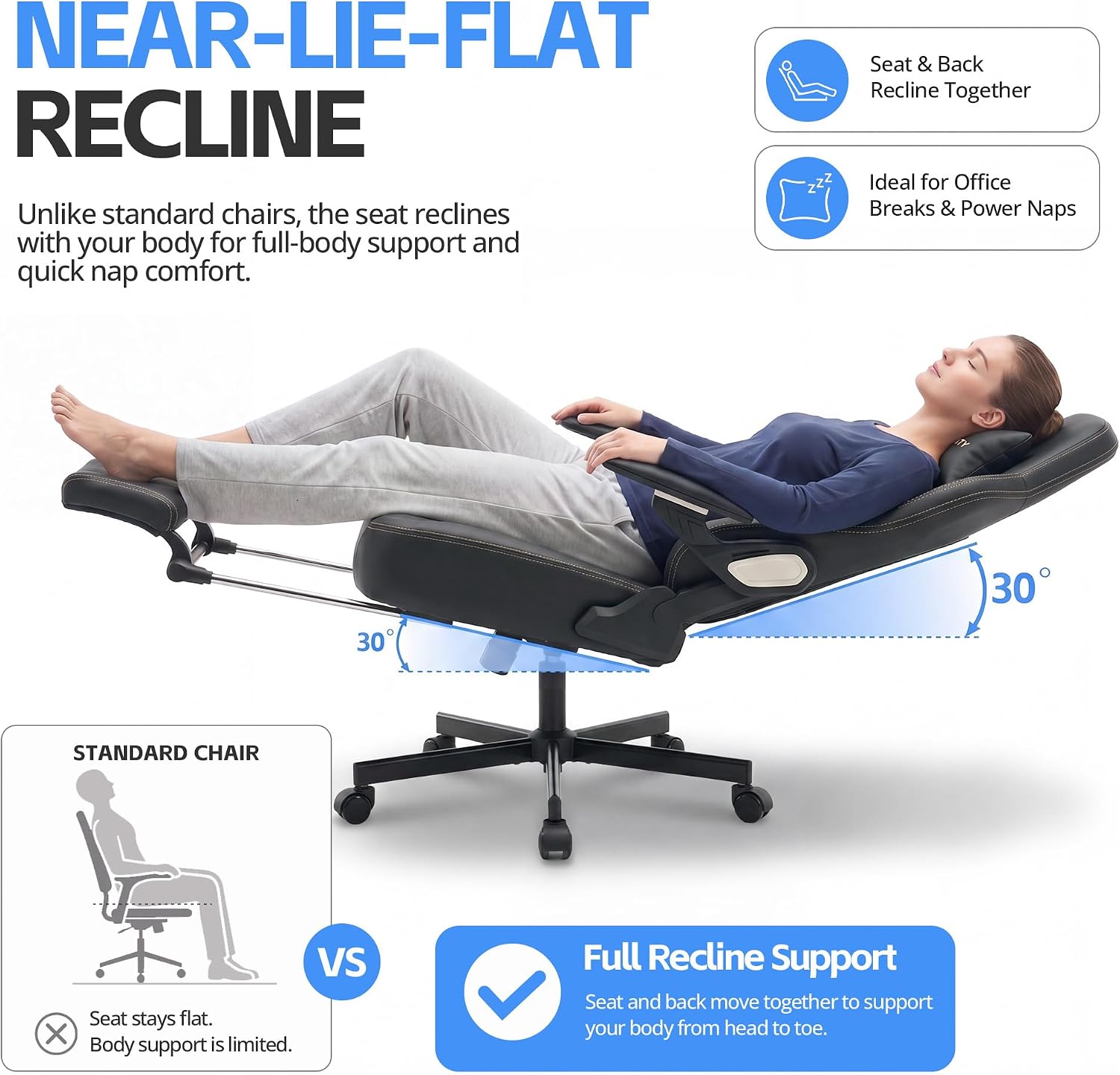 Ergonomic Gaming Chair for Adults - Big and Tall Desk Chair with Lumbar Support and Mechanical Arm Armrests, Comfortable Gamer Computer Chair, Gaming Chairs with Footrest