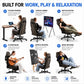 Ergonomic Gaming Chair for Adults - Big and Tall Desk Chair with Lumbar Support and Mechanical Arm Armrests, Comfortable Gamer Computer Chair, Gaming Chairs with Footrest