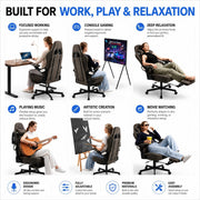 Ergonomic Gaming Chair for Adults - Big and Tall Desk Chair with Lumbar Support and Mechanical Arm Armrests, Comfortable Gamer Computer Chair, Gaming Chairs with Footrest