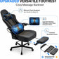Ergonomic Gaming Chair for Adults - Big and Tall Desk Chair with Lumbar Support and Mechanical Arm Armrests, Comfortable Gamer Computer Chair, Gaming Chairs with Footrest