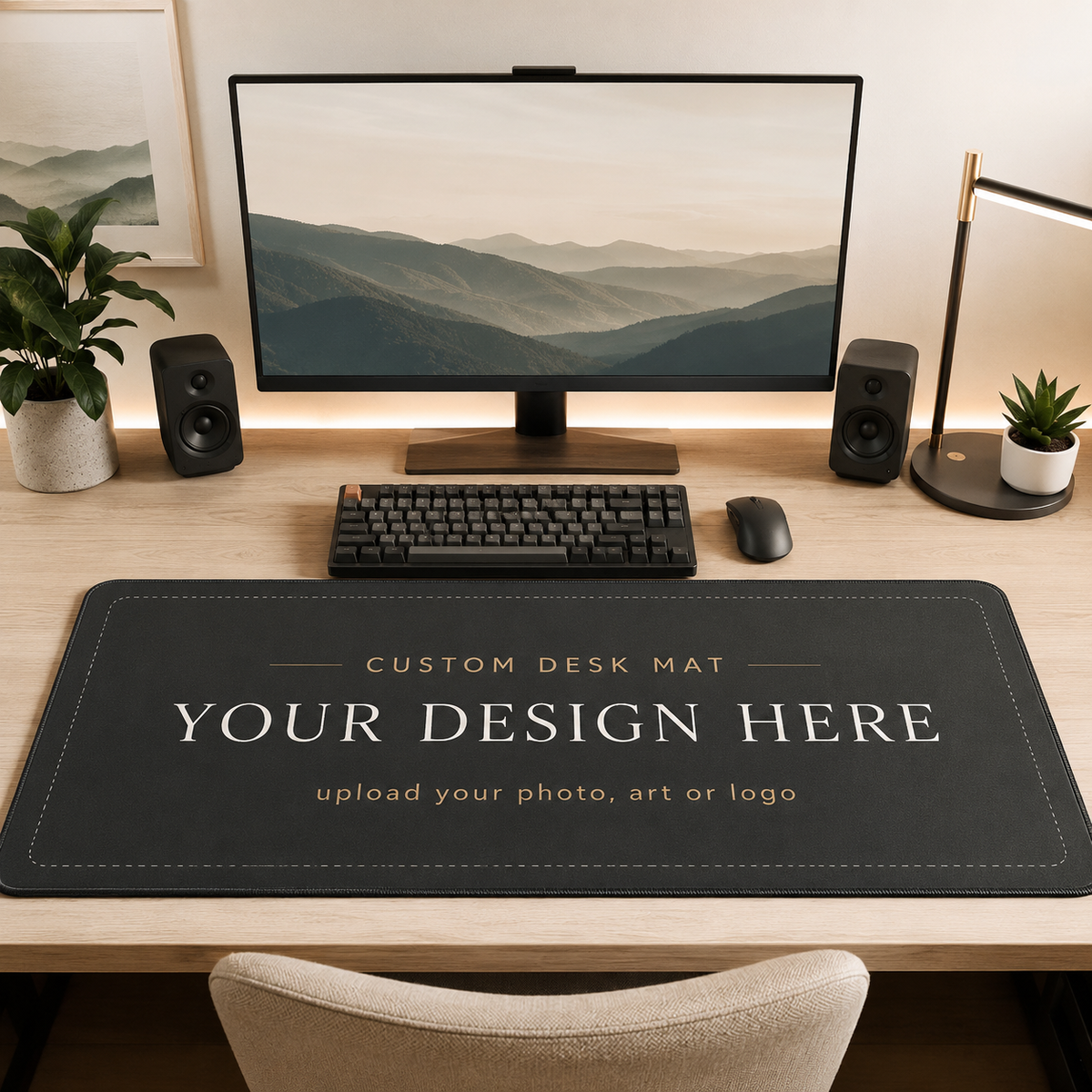 Custom Desk Mat with Your Logo, Photo, Text or Artwork, Personalized Office or Gaming Gift, Large Desk Accessory, Large Gaming Mousepad
