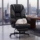 Big and Tall Executive Office Chair with Footrest - Reclining High Back Leather Computer Chair