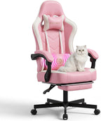 Desk Computer Gaming Chair - High Back Ergonomic Office Chair with Footrest and Lumbar Support, Swivel Comfy Home Gamer Video Game Chairs with Pocket Spring Cushion for Adults