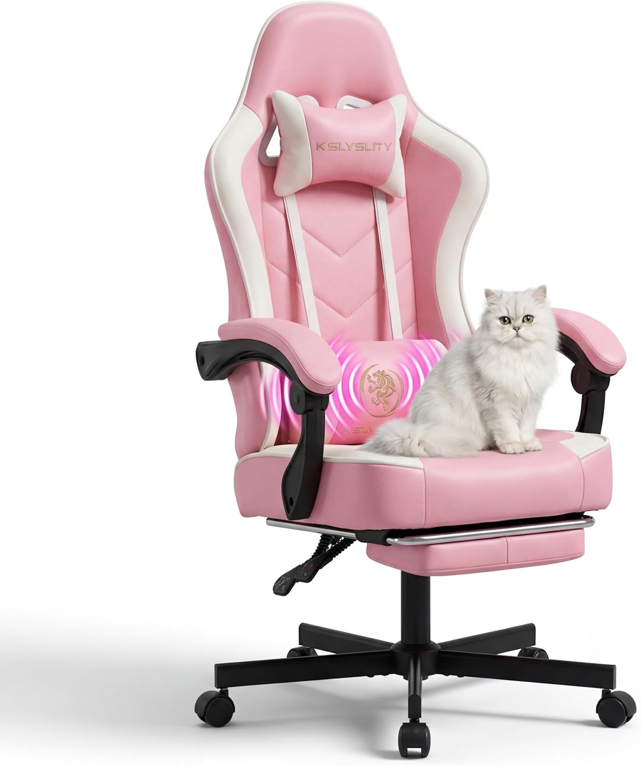 Desk Computer Gaming Chair - High Back Ergonomic Office Chair with Footrest and Lumbar Support, Swivel Comfy Home Gamer Video Game Chairs with Pocket Spring Cushion for Adults